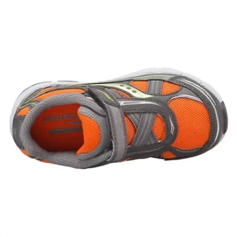 NEW SAUCONY boys' baby ride sneakers in orange/grey - Picture 5 of 6